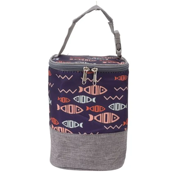 Insulated Baby Bottle Bag Waterproof Portable Breast Milk Warmer Cooler Bag with Handle for Travel 3L Fish