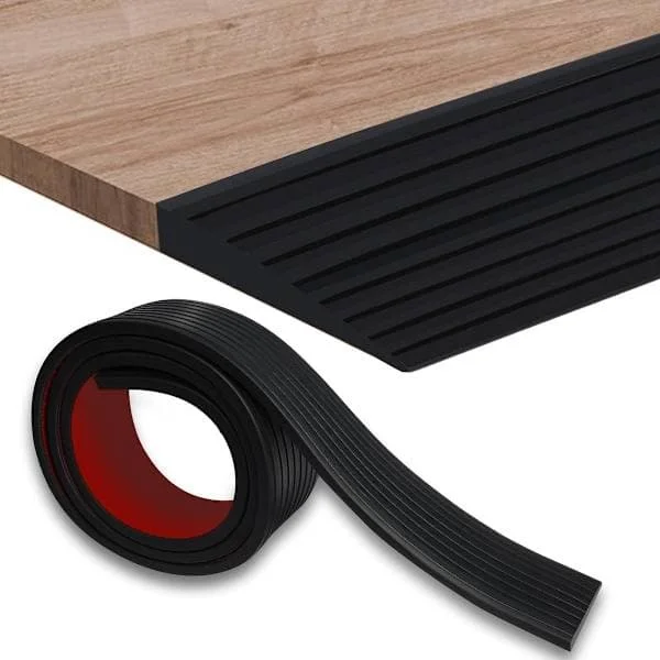 Tröskelramp 1 meter * 10 mm * 50 mm Gummi Tröskel Hjälpkudde Tröskel Hjälpkudde Entréramp Dörrtröskelramp Ramp Tröskel Svart