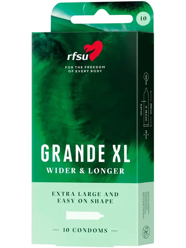 RFSU Grande XL 10-pack Extra stora kondomer - Blushme.se