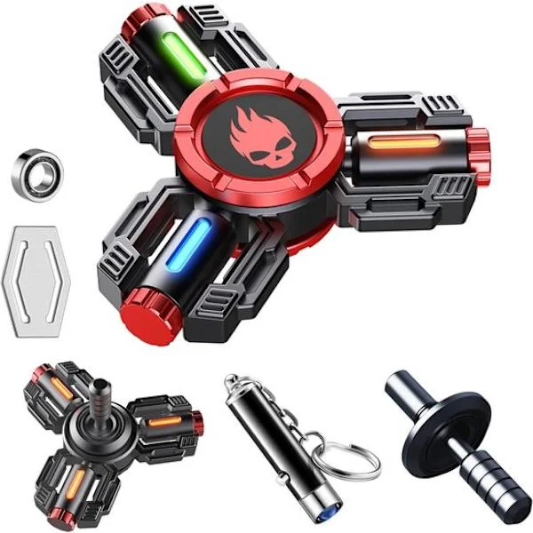 [RM]Fidget Toys - Fidget Spinner - Fidget Toys for Adults - Metal Fidget Slider with Light Effects - Red