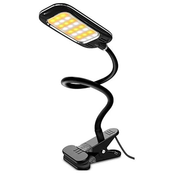 LED-pöytävalaisimet, yölamppu, makuuhuoneen pöytävalaisimet, klipsivalaisin, 3 valaistustilaa, säädettävä kirkkaus, USB-lataus