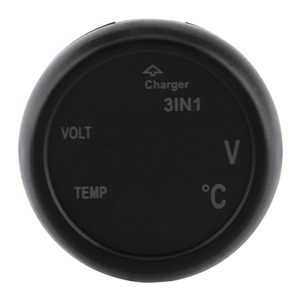 Dobbel LED Digital Skjerm Voltmeter Termometer Bil Sigarettenner USB Lader Blå Rød