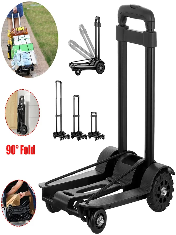 AliExpress - Tragbarer zusammenklappbarer Trolley, belastbar 40 kg, zusammenklappbarer Handwagen, Haushaltsanhänger, Einkaufswagen, Trolley, 