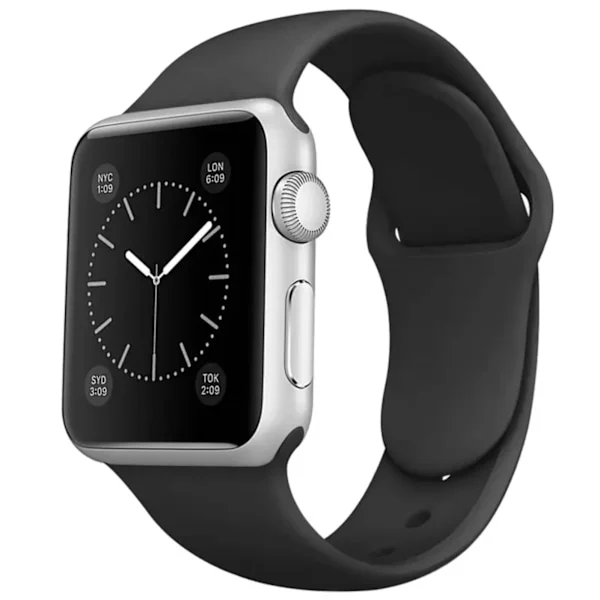 Armband i Silikon Slät Till Apple Watch 38-41mm - Svart
