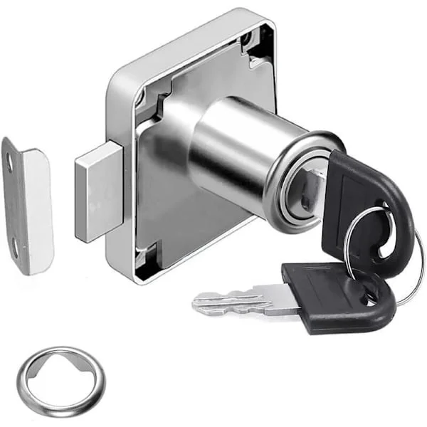 22 mm kamlås, postkasselås, skaplås, sikkerhetsskaplås med forskjellige nøkler for møbler, garderobe, postkasse, skuff, kontor