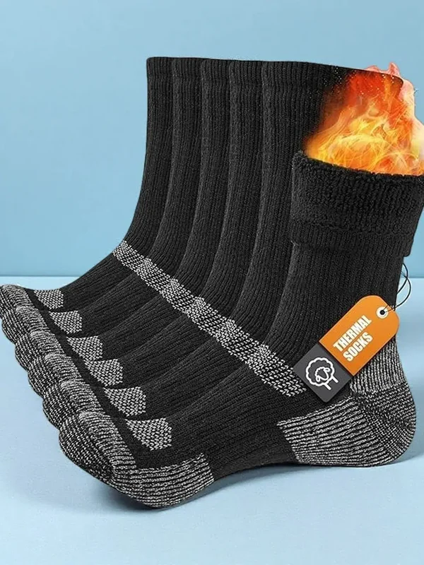 AliExpress - Merinowolle Thermosocken, Geeignet für Männer und Frauen, 3 Paar Voll Gepolsterte Winterstiefel-Socken, Ideal zum Wandern und Arbeiten 