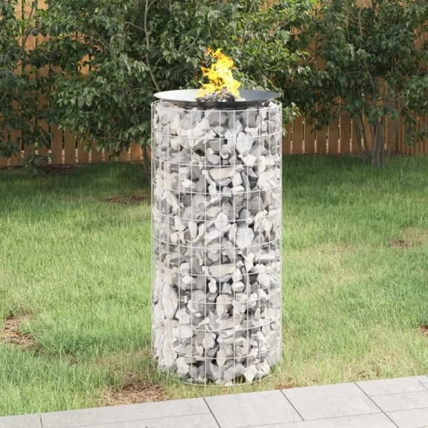 vidaXL Gabion Eldstad Ø 50 cm Galvaniserat järn, Gabion Eldstad, Utomhus Eldstad Gabion, Rund Gabion Eldstad, Eldstad 153559