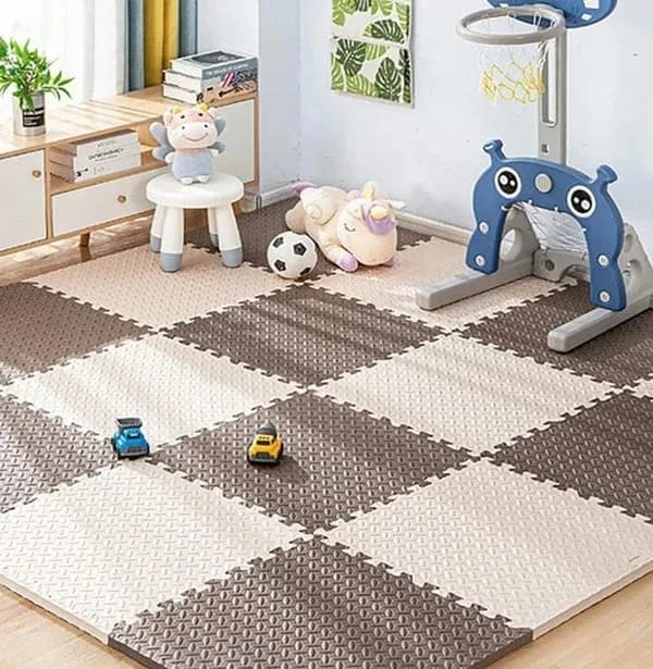 Legetæppe baby 16 brikker - puslespilsmåtte & kravlemåtte til gulvbeskyttelse 30x30 cm-FA-