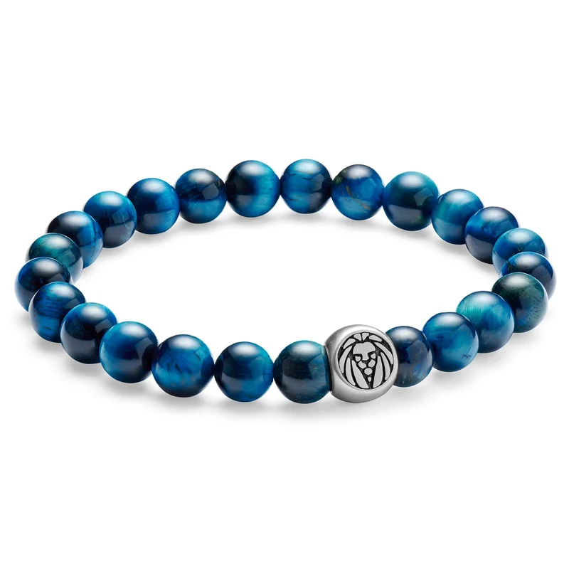 Armband van Turquoise Tijgeroog voor mannen - Kralenarmbanden