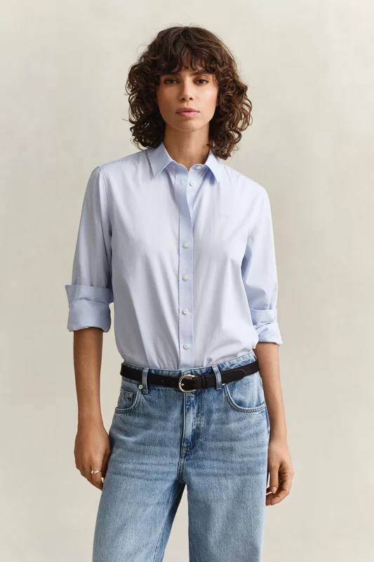 GANT Damen Regular Fit Classic Popeline Hemd (32) Hellblau