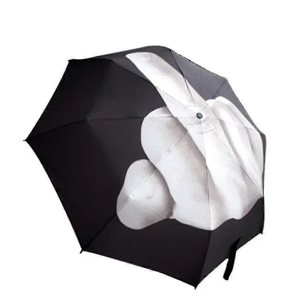 Morsomt Langfinger Design Svart Paraply Kult Mote Impact Paraply Sammenleggbar Beste Gave