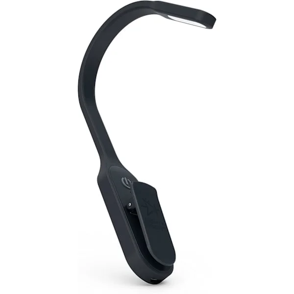 Bærbar klemmelampe, læselampe, genopladelig læselampe, øjenplejelampe, miniklemmelampe, LED-lampe til langvarig læsning, sort batteriversion