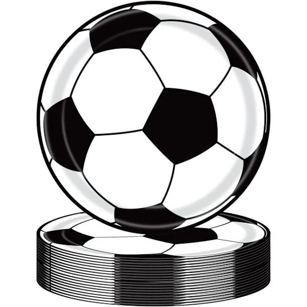 40 st fotbollsfestpapperstallrikar 9,2 tum, engångstallrikar för fotbollsfödelsedagsfest, tårt- och desserttallrikar för födelsedag, babyshower, 