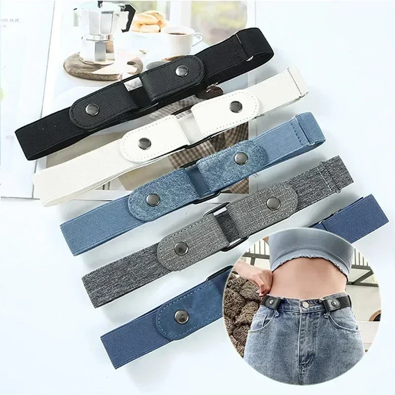 AliExpress - Verstellbares, elastisches Taillenband aus Segeltuch, unsichtbarer Gürtel, schnallenfreie Gürtel für Damen und Herren, Jeans, Hosen, 