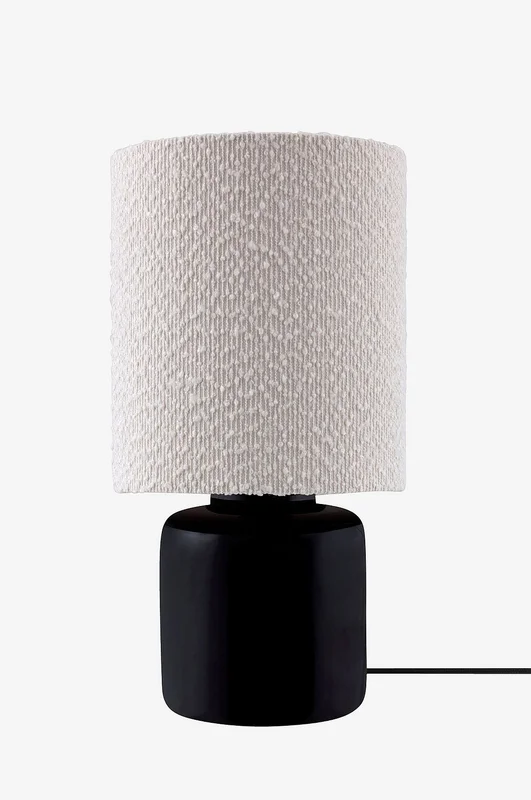 Globen Lighting - Bordlampe Florian 20 Hvid bouclé/beige - Sort - Bordlamper - Fra Homeroom