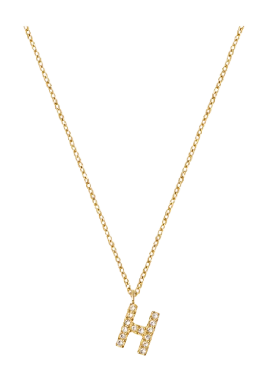 Mockberg Petite Stone Letter H Gold Necklace Smycken & klockor Dam Guld ONESIZE