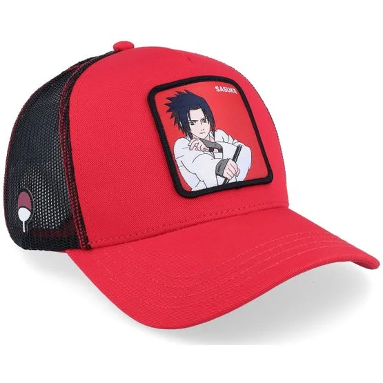 Capslab - Rouge trucker Casquette - Naruto Sasuke Red Capslab @ Hatstore