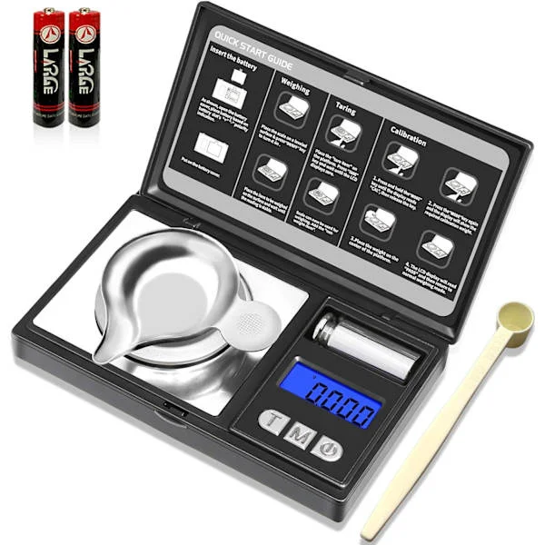 2025 Siste Modell Milligram Vekt, 50g/0.001g Digital Smykkevekt, Mikro Gram Vekt for Pulver, Medisin, Gull, Edelsten, Omlasting, Mg Vekt