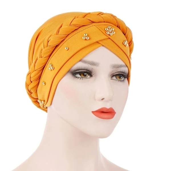 Dam Turban Cap Pärlhalsduk GUL