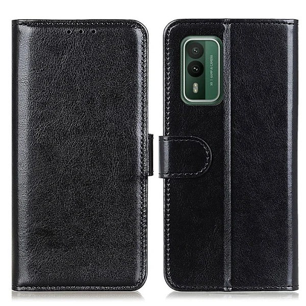 Nokia XR21 Fodral Crazy Horse Läder Svart