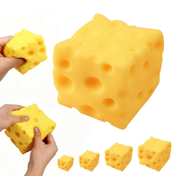 Extra stor ostklämleksak, 6 cm mjuk klämleksak, studsande stressboll, sensorisk fidget för vuxna, skrivbordstillbehör