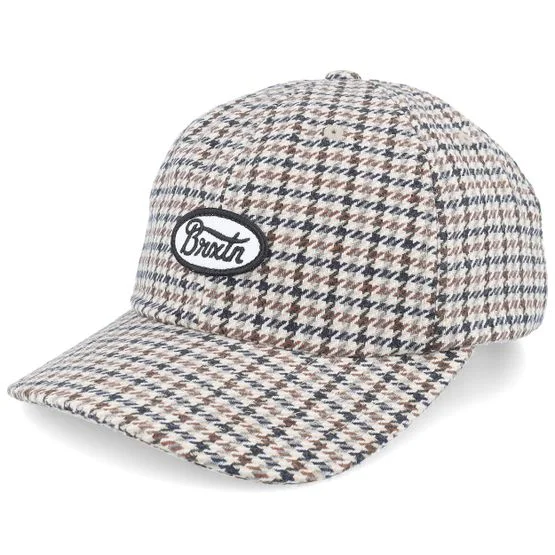 Brixton - Beige unconstructed Cap - Parsons Cap Sand Houndstooth Dad Cap @ Hatstore