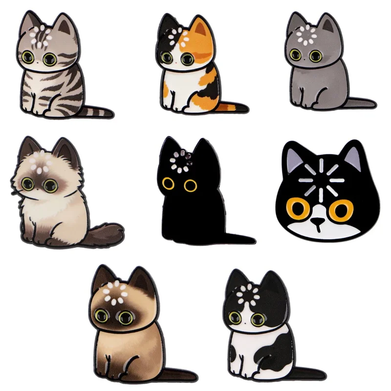AliExpress - Emaille-Anstecknadel „Loading“ mit schwarzer Katze, niedliche Brosche, Anstecknadeln aus Kiefern, Abzeichen auf Rucksack, Kleidung, 