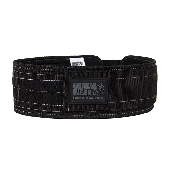 Træningsbælter Gorilla Wear Gear 4 Inch Træningsbælte Nylon Sort - Bodyman.dk