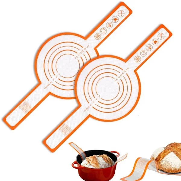 ING Bagemåtter - Silikone Bagemåtte - 2 stk - Brødslynge - Brødbagemåtte - Brødløkker - Bagemåtte til Ovn - Non-stick - Let at Rengøre - Med