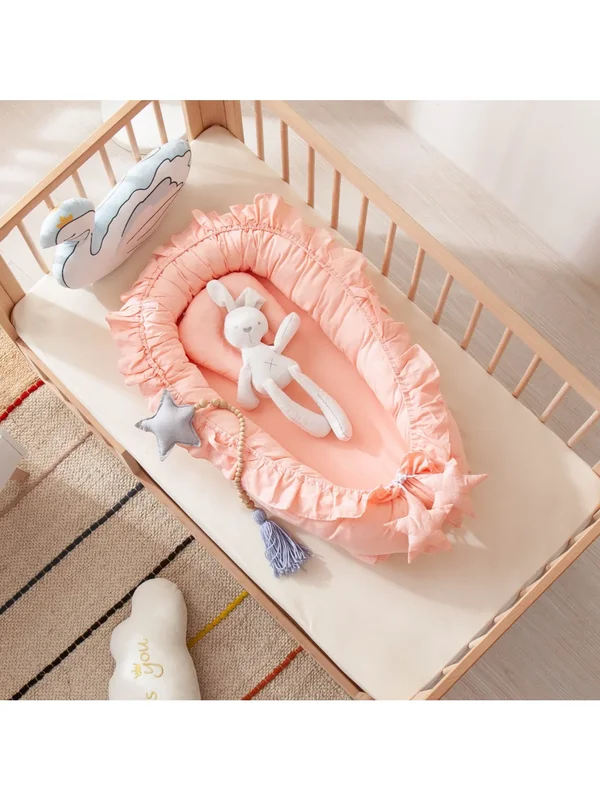 AliExpress - Baumwolle Babynest für Neugeborene Baby Bett Nest Rüschen Baby Stubenwagen Reise Bett Tragbare Liege Kleinkind Krippe Atmungsaktive 