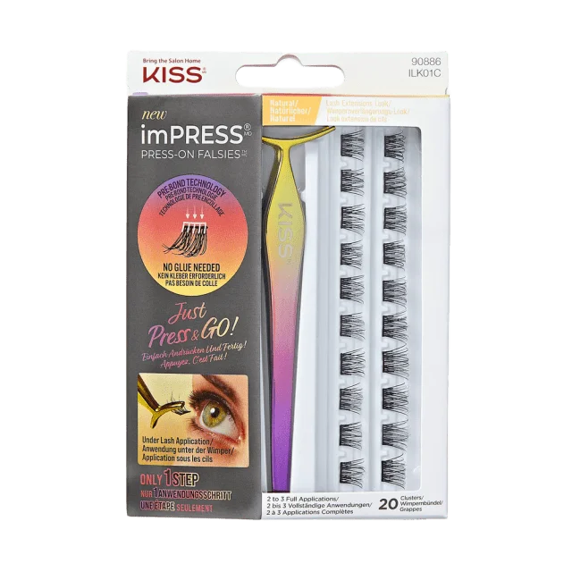 Kiss ImPress lösögonfransar & färgning Unisex Svart 20 clusters