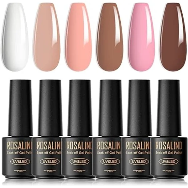 Gel nagellack set gelé 6 färger 7 ml shellac gellack UV set gel nagellack för nagellack