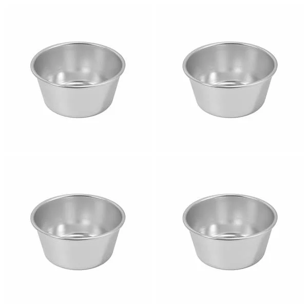 4-delade puddingformar i kolstål, stor muffinsform, non-stick cupcakeform, kak-, tårt-, mousse-, gelé-, ägg-, pajform, bakform, bakredskap