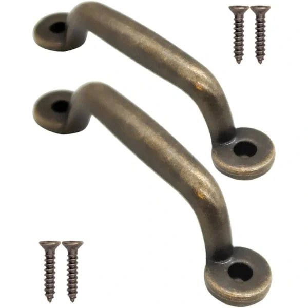 Sæt med 2 antikke bronzefarvede skuffegreb til skabslåger, kommoder, køkkenskænke, 89 x 22 mm