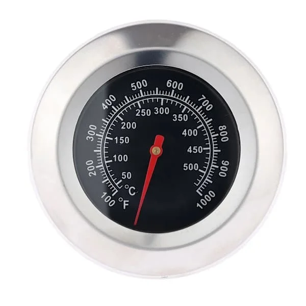 BBQ Grilltermometer, Analog Temperaturmätare i Rostfritt Stål, Lättläst 3-tums Urtavla för Rökugn Kolgrill, 100 till 1000°F