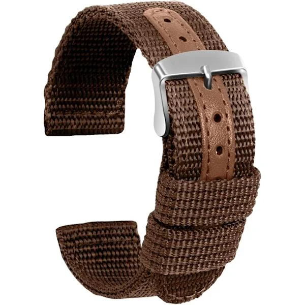 Nylon Watch Strap Canvas Replacement Watch Band Military Army Men Women - 22mm Stainless Steel Silver Buckle Watch Strap