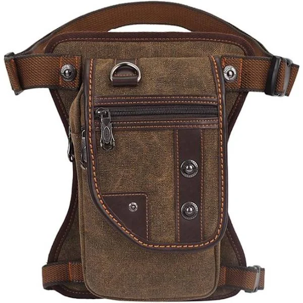 Canvas Motorcycle Leg Bag - For Men & Women - Travel, Outdoor, Tactical, Hiking, Climbing, Cycling - Thigh & Waist Bag - Fanny Pack