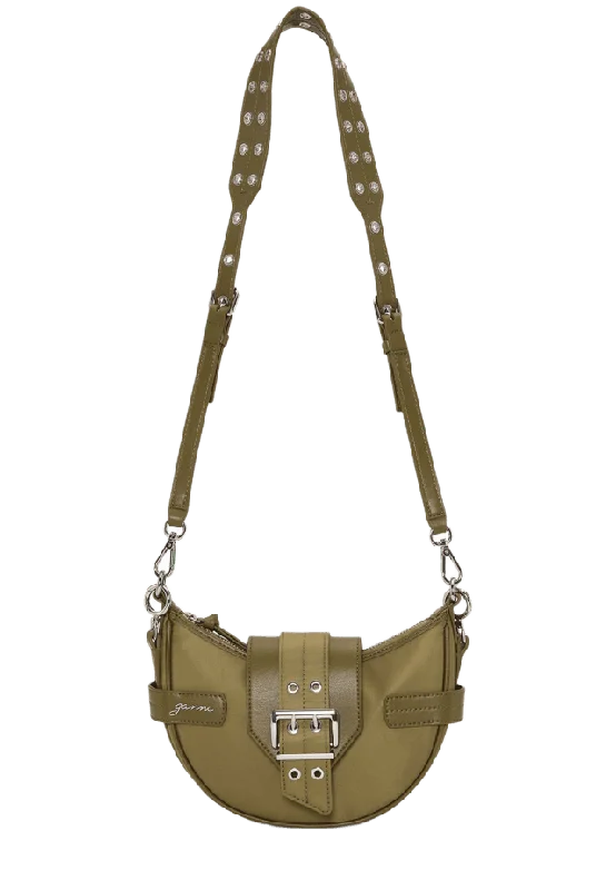 GANNI Bucky Bag Small Crossbody Nylon Handväskor Dam Grön ONESIZE