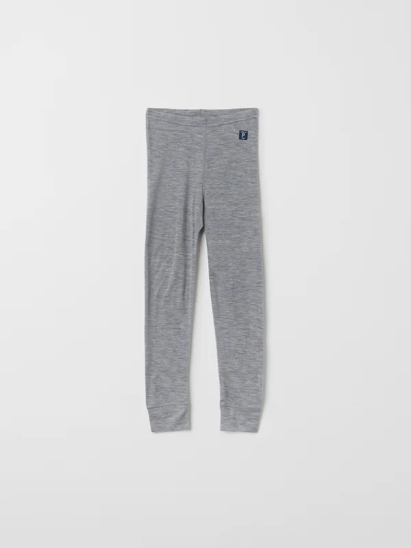 Polarn O. Pyret - Thermal leggings merino wool - grey - Size: 110 - 116 - Children's clothing 4-6 Years