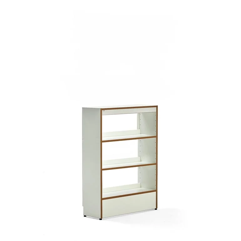 Library bookshelves STORY, basic, single-sided, 1280x922x305 mm, 3 shelves, white