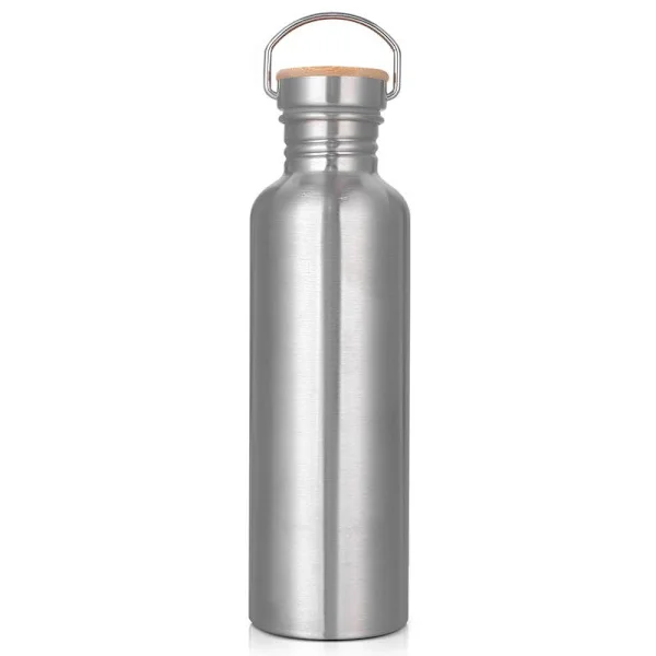 1L Stainless Steel Sports Water Bottle, Leak-Proof Metal Water Bottle BPA-Free Fully Hand-Polished Texture