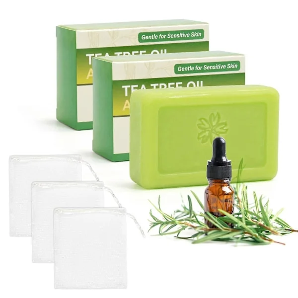 PCS Tea Tree Antifungal Sæbebar, Naturlig Tea Tree Oil Sæbe til Ansigt Krop Hænder
