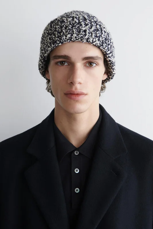 COS Men's Gorro Jaspeado De Mezcla De Lana in Azul