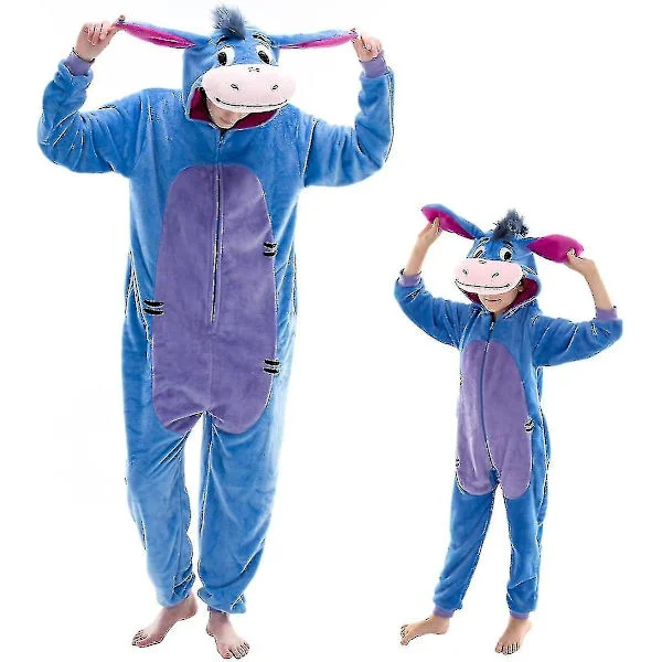 Åtsittande Unisex Vuxen Onesie Pyjamas Flanell Cosplay Djur Heldräkt Halloween Kostym Sovkläder Hemmakläder Q Piglet 85cm - Perfet