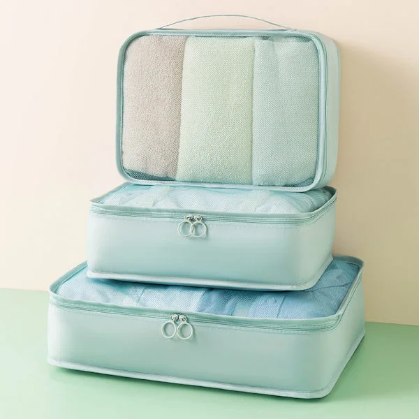 3-pack resväskeorganisatörset, packningskuber, klädpåsar, skopåsar, reseorganisatör, packningskuber, kosmetika reseorganisatör packpåsar