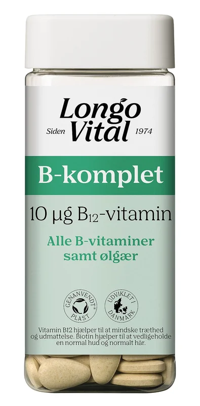 Longo Vital B-Vitamin - B-komplet, alle B-vitaminer + Ølgær 180 stk, Helse & Madvarer, B-vitamin, Øvrige