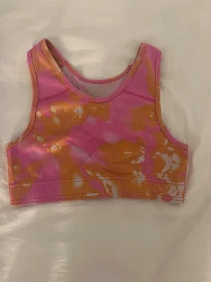 Rosa och orange tie-dye sport topp
