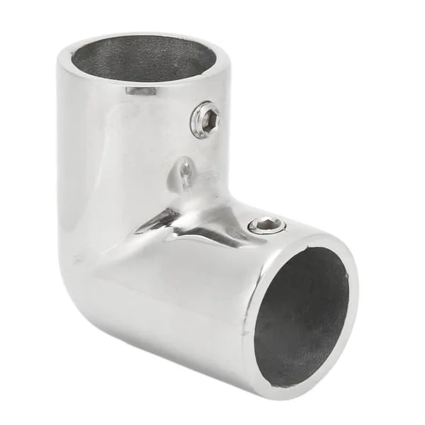 【NX】2-suuntainen veneen kaide suorakulmainen ruostumaton teräs Tukeva rakenne Hienokiillotus vene 90 asteen kyynärputkiliitin 22MM