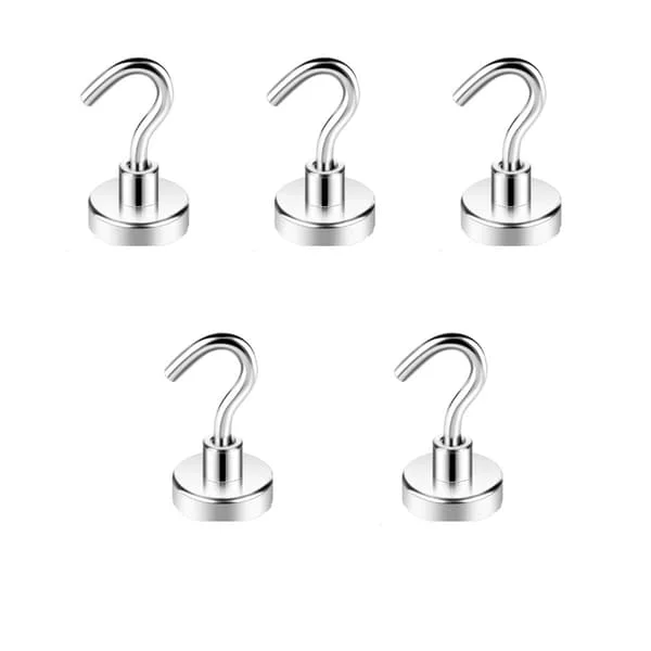 5-pakkaus magneettikoukkuja, vahva magneetti jääkaappikoukulla, raskas kattokoukku, magneettikoukku, vahva magneettikoukku