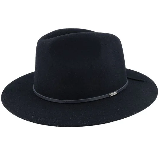 Brixton - Sort fedora Hat - Wesley Packable Black/Black Fedora @ Hatstore